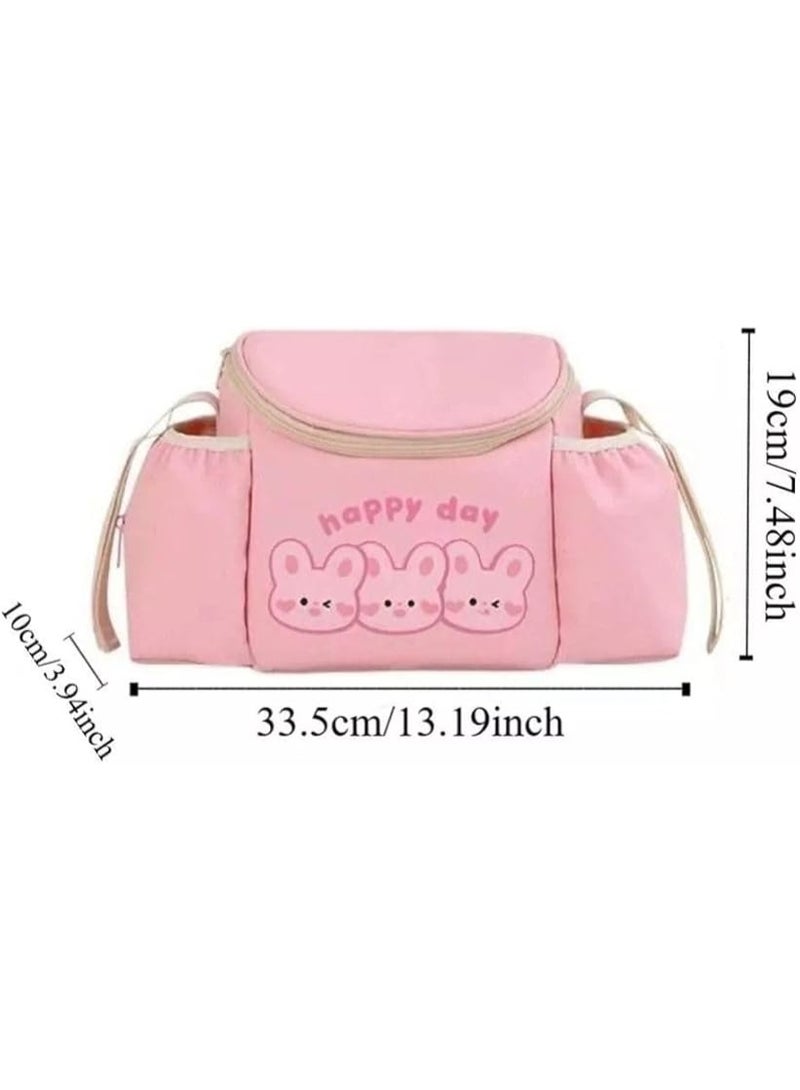 UShop U-Shop Cartoon Bear Stroller Organizer and Storage Bag, Large Capacity Multi-Pocket Hanging Bag for Girls and Women - Image 2